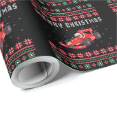 Race Car Ugly KerstSweater Cadeaupapier (Rol Hoek)
