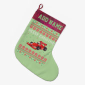 Race Car Ugly KerstSweater Grote Kerstsok (Voorkant (Hangend))