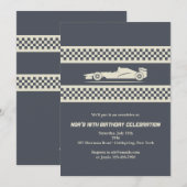 Race Car Uitnodiging (Voorkant / Achterkant)