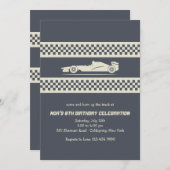 Race Car Uitnodiging (Voorkant / Achterkant)