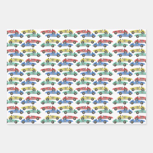  Race Car Verjaardag Inpakpapier Vel (Voorkant)