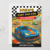 Race Car Verjaardag Party Design Kaart (Voorkant)