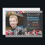 Race Car Verjaardag Uitnodiging. Verjaardagsfeestj Kaart<br><div class="desc">Race Auto Verjaardag Uitnodiging met aangepaste foto. Verjaardagsfeestje voor jongens. Boy Racing Car verjaardagsfeestje uitnodigen. Chalkboard body nodigt uit. Eerste 1e verjaardag. 1e 2e 3e 4e 5e 6e 7e 8e 9e 10e 11e 13e 14e 15e, alle leeftijden. Voor verdere aanpassing klikt u op de knop "Aanpassen" en gebruikt u onze...</div>