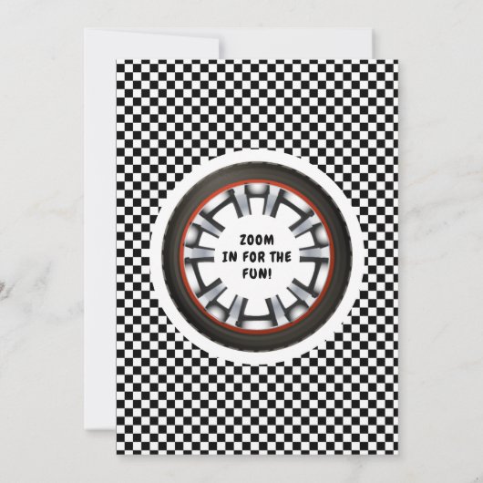 Race Car Verjaardagsfeest met Blue Hot Rod Kaart (Achterkant)