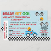 Race Car verjaardagsuitnodiging aanpasbaar Kaart (Voorkant / Achterkant)