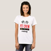 Race Car White Pit Crew Mama T-shirt (Voorkant volledig)