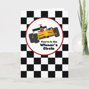 Race Car Winner's Circle Birthday Card Kaart