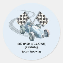 Race Care Baby shower Ronde Sticker