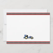 Race Cars Baby shower/BirthdayInvitations Kaart (Achterkant)