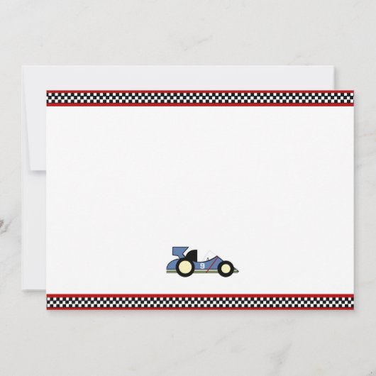 Race Cars Baby shower/BirthdayInvitations Kaart (Achterkant)