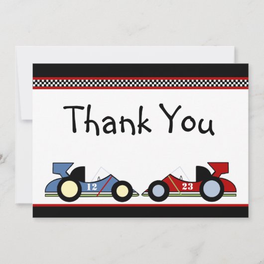 Race Cars Baby shower/BirthdayInvitations Kaart (Voorkant)