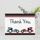 Race Cars Baby shower/BirthdayInvitations Kaart (Staand voorkant)