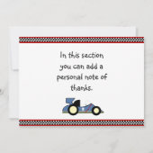 Race Cars Baby shower/BirthdayInvitations Kaart (Achterkant)