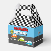 Race Cars Boy Birthday Party Bedankdoosjes (Voorkant Zijde)