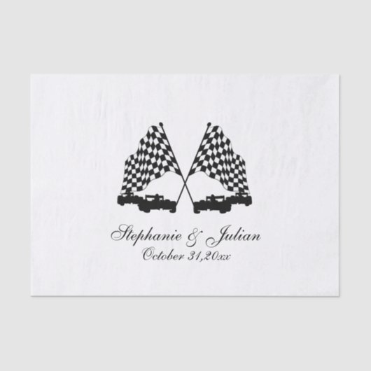 Race Cars Checker Flag Tissue Paper Tissuepapier (Voorkant)