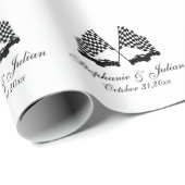 Race Cars Checker-vlag Cadeaupapier (Rol Hoek)