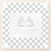 Race Cars Checker-vlag Glazen Onderzetter (Achterkant)