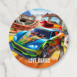 Race Cars Dank u Labels - Verjaardagsfeest Gift La