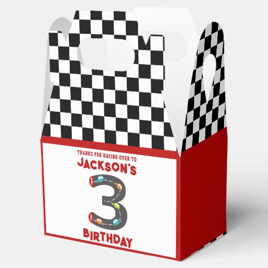 Race Cars Derde verjaardag Kinder partij Bedankdoosjes (Geopend)