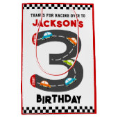 Race Cars Derde verjaardag Kinder partij Medium Cadeauzakje (Voorkant)