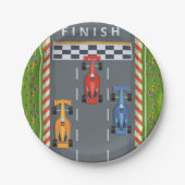 Race Cars Finish Line Papieren Bordje (Voorkant)