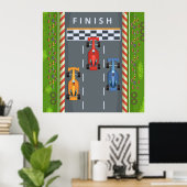 Race Cars Finish Line Poster (Thuiskantoor)