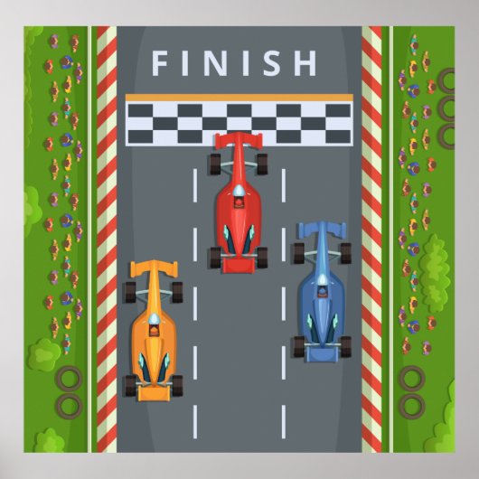 Race Cars Finish Line Poster (Voorkant)