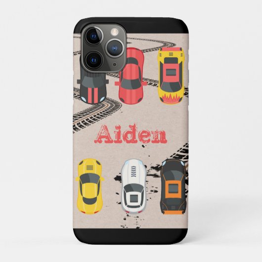 Race Cars met bandenmerken, gepersonaliseerd Case-Mate iPhone Case (Achterkant)