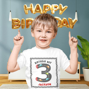 Race Cars Third Birthday Boy Kinder Shirts