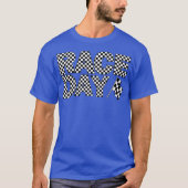 Race Day Checkered Lettering Racing Flag T-shirt (Voorkant)