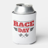 Race Day Gecontkered Flag Car Racing Blikjeskoeler (Blikje Voorkant)