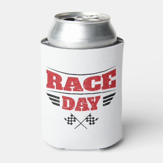 Race Day Gecontkered Flag Car Racing Blikjeskoeler (Blikje Voorkant)