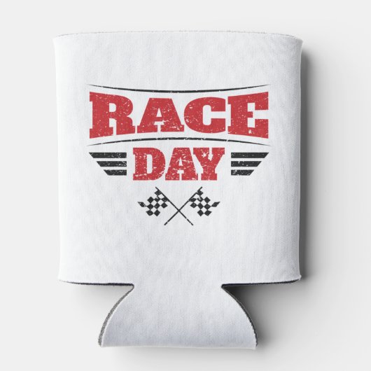 Race Day Gecontkered Flag Car Racing Blikjeskoeler (Achterkant)