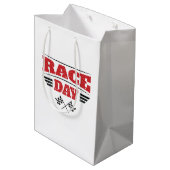 Race Day Gecontkered Flag Car Racing Medium Cadeauzakje (Achterkant Gekanteld)