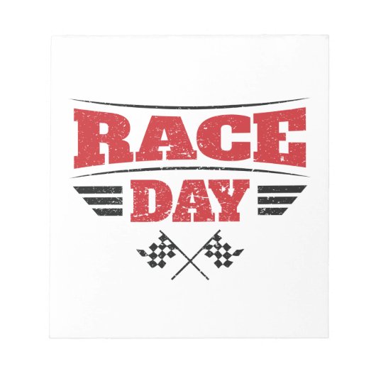 Race Day Gecontroleerde vlag-rackmedium Notitieblok (Voorkant)