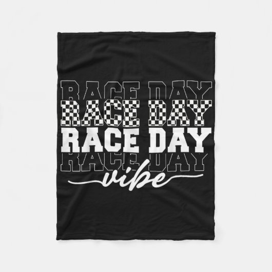 Race Day Vibes geruit Coquette Bow Car Racing M Fleece Deken (Voorkant)