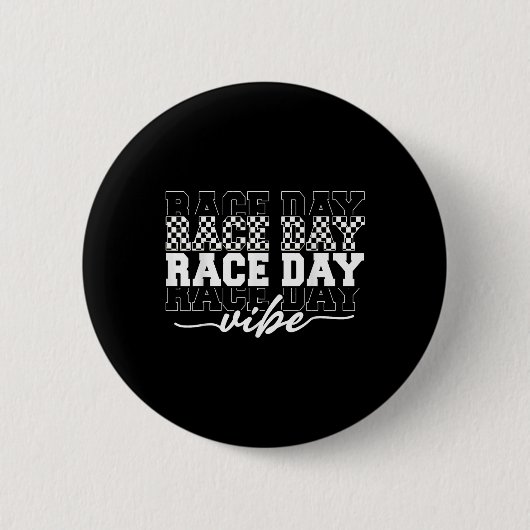 Race Day Vibes geruit Coquette Bow Car Racing M Ronde Button 5,7 Cm (Voorkant)