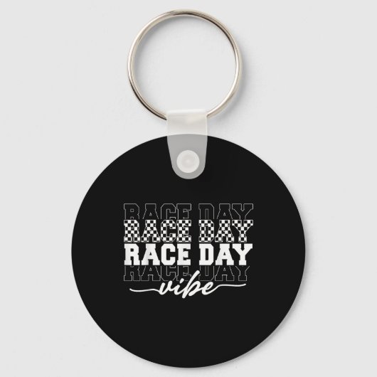 Race Day Vibes geruit Coquette Bow Car Racing M Sleutelhanger (Voorkant)