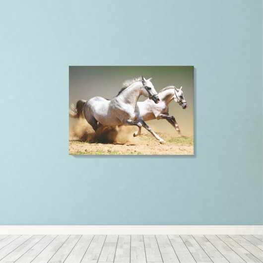 Race de windpaarden canvas afdruk (Insitu (Houten vloer))
