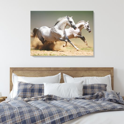 Race de windpaarden canvas afdruk (Insitu (Slaapkamer))