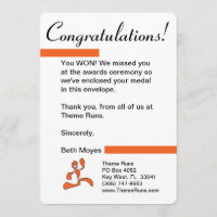 Race Director - Medal Winner Letter