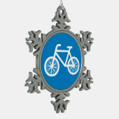 Race een fiets tin sneeuwvlok ornament (Links)