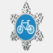 Race een fiets tin sneeuwvlok ornament (Rechts)