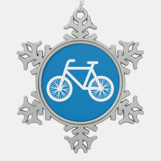 Race een fiets tin sneeuwvlok ornament (Voorkant)