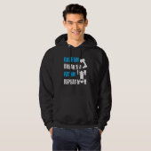 Race 'Em Break 'Em Fix 'Em Repeat Car Racing Racec Hoodie (Voorkant volledig)