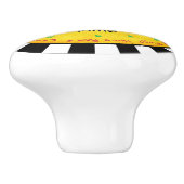 Race Fan Black White Gecontkerde vlag Aangepaste n Keramische Knop (Zijkant)