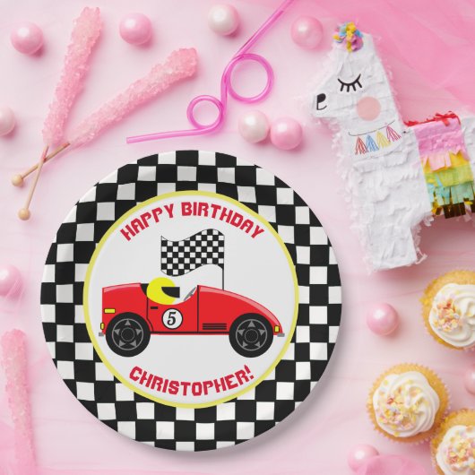 Race Fans Birthday Party Papieren Bordje (Feest)