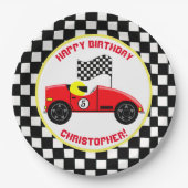 Race Fans Birthday Party Papieren Bordje (Voorkant)