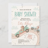 Race Fast Car Baby shower Invitation Kaart (Voorkant)