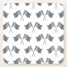 Race Flag Baby shower servet Kartonnen Onderzetters